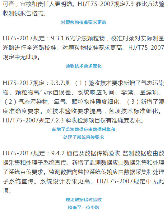 煙氣（so2，nox，顆粒物）排放連續(xù)監(jiān)測(cè)技術(shù)規(guī)范 HJ75-2017與HJ/T75-2007標(biāo)準(zhǔn)究竟有何不同